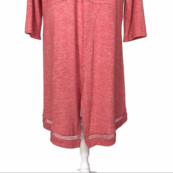 Halston long drape open cardigan sweater pink red medium short sleeves boho - Picture 9 of 16